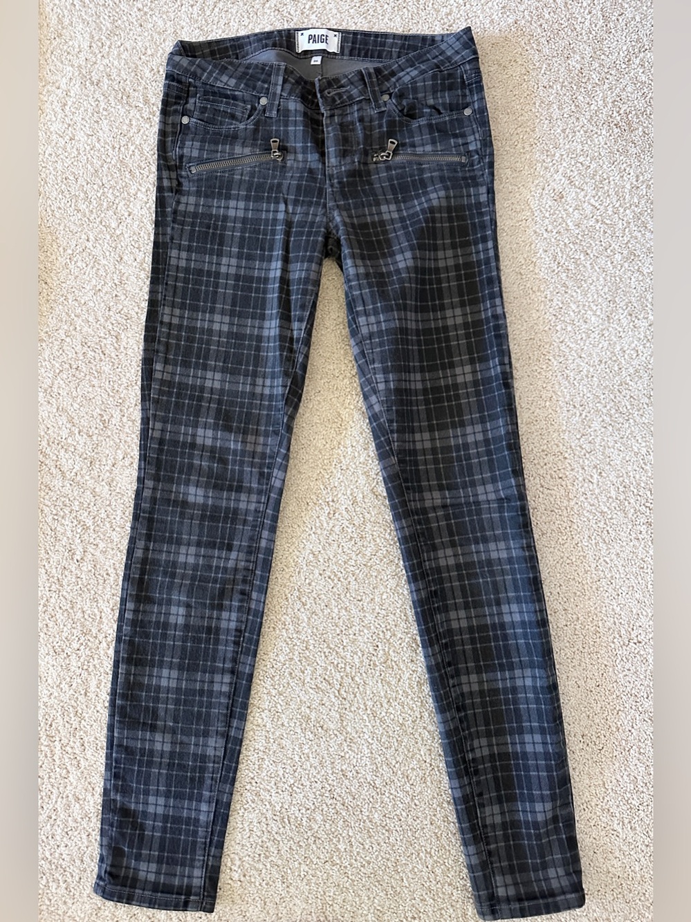 PAIGE Plaid skinny Pants